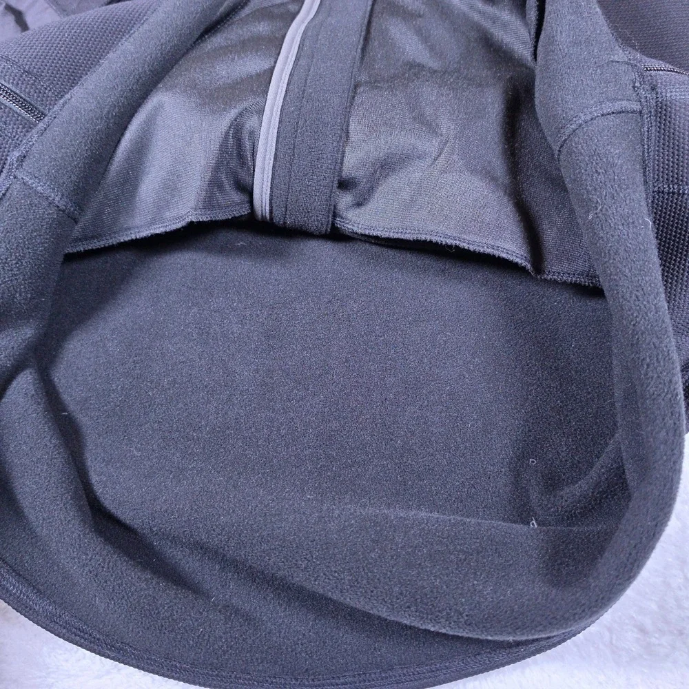 The North Face Full Zip Jacket Mens XXL Black Stretch Waffle Grid Fleece L/S